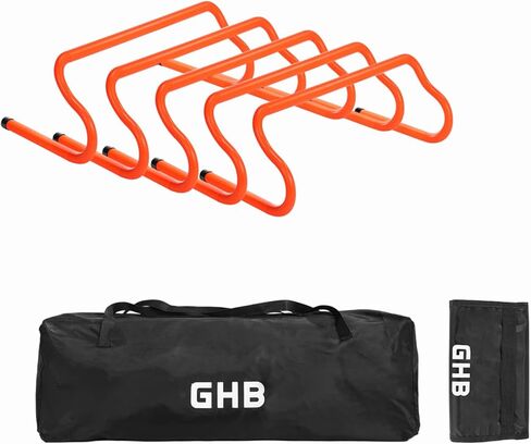 GHB 10 Pack Agility Hurdles Speed Agility Training Hurdles, Detachable Sturdy Hurdles Training Equipment Set with Carry Bag for Kids,Athletes,Soccer,Basketball in Kuwait