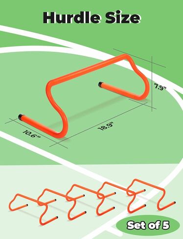 GHB 10 Pack Agility Hurdles Speed Agility Training Hurdles, Detachable Sturdy Hurdles Training Equipment Set with Carry Bag for Kids,Athletes,Soccer,Basketball in Kuwait