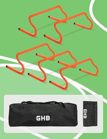 GHB 10 Pack Agility Hurdles Speed Agility Training Hurdles, Detachable Sturdy Hurdles Training Equipment Set with Carry Bag for Kids,Athletes,Soccer,Basketball in Kuwait