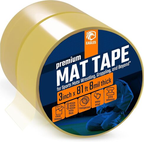 3 Inch Clear Mat Tape for Wrestling Grappling Gymnastics Jiu Jitsu MMA Floor | Exercise Roll Out Mats Foam Tiles | Home Mats & Gym Floor Tape in Kuwait