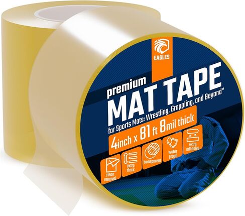 3 Inch Clear Mat Tape for Wrestling Grappling Gymnastics Jiu Jitsu MMA Floor | Exercise Roll Out Mats Foam Tiles | Home Mats & Gym Floor Tape in Kuwait