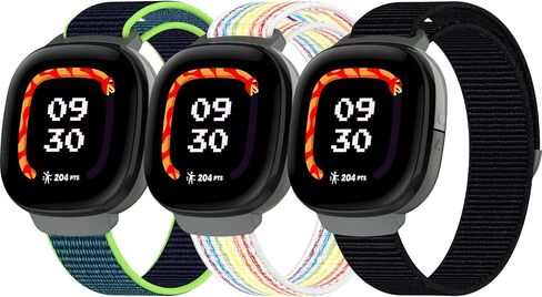 3 Pack Nylon Watch Band Compatible with Fitbit Ace LTE Band,Adjustable Braided Straps Band Soft Breathable Stretchy Hook Loop Strap for Fitbit Ace LTE 3.3ft/1M in Saudi Arabia