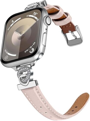 شريط ساعة جلد حمراء نحيف متوافق مع Apple Watch 38 مم/40 مم/41 مم/42 مم/44 مم/45 مم/49 مم ، لسلسلة iWatch 10/9/8/7/6/5/4/3/2/1 SE/Ultra ، in Kuwait