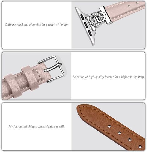 شريط ساعة جلد حمراء نحيف متوافق مع Apple Watch 38 مم/40 مم/41 مم/42 مم/44 مم/45 مم/49 مم ، لسلسلة iWatch 10/9/8/7/6/5/4/3/2/1 SE/Ultra ، in Kuwait