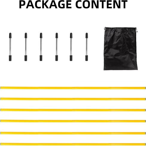 6 Pcs 5FT Agility Training Poles for Soccer,Basketball,Football,Dog,Horse Adjustable Training-Speed and Agility Training Equipment Sports Training Sticks with Stainless Steel Ground Nails(Orange) in Kuwait