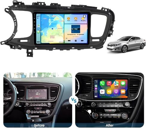 Car Radio Upgrade for KIA Optima K5 2011-2015 - Wireless Carplay and Android Auto 9 Inch Android 13 Touchscreen Stereo Radio with GPS Navigation HiFi WiFi AHD Backup Camera EQ Setting FM Radio 2+32GB in Saudi Arabia