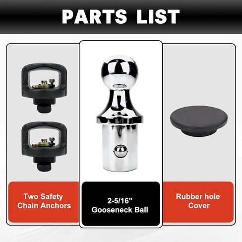 60618 Puck System Gooseneck Hitch Ball Kit متوافق مع 2013-2024 Dodge Ram 2500 3500 2-5/16 بوصة كرة Gooseneck لسرير الشاحنة مع مراسي سلسلة أمان Gooseneck | 30000 رطل GTW / 7500 رطل VTW in Saudi Arabia