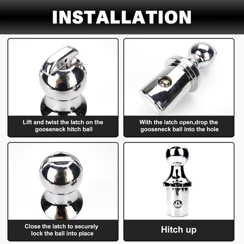 60618 Puck System Gooseneck Hitch Ball Kit متوافق مع 2013-2024 Dodge Ram 2500 3500 2-5/16 بوصة كرة Gooseneck لسرير الشاحنة مع مراسي سلسلة أمان Gooseneck | 30000 رطل GTW / 7500 رطل VTW in Saudi Arabia
