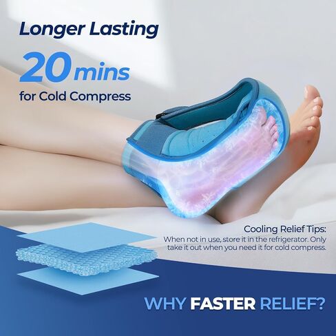 Plantar Fasciitis Relief Night Splint, Foot Ice Pack Wrap Plantar Fasciitis Brace for Men Women,Ankle Ice Pack for Achilles Tendonitis Heel Spur Foot Pain in Saudi Arabia