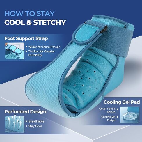 Plantar Fasciitis Relief Night Splint, Foot Ice Pack Wrap Plantar Fasciitis Brace for Men Women,Ankle Ice Pack for Achilles Tendonitis Heel Spur Foot Pain in Saudi Arabia