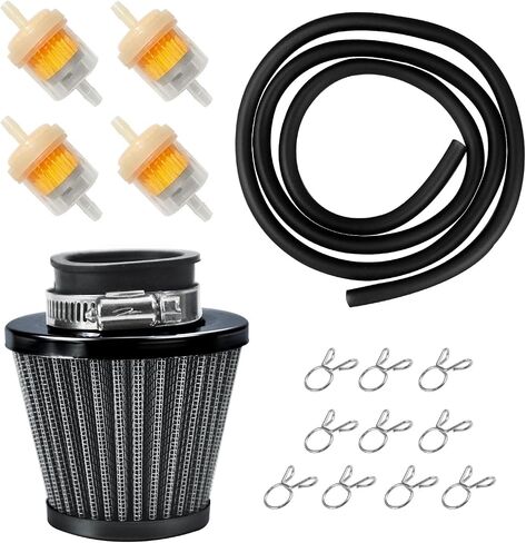 مجموعة خط وقود فلتر الهواء 35 مم لـ 110cc 125cc SSR110 SSR125 TTR90 TTR110 PW80 CRF50 CRF70 XR50 XR70 KLX110 Baja DR70 Motovox MVX70 MVX110 Tao Tao DB14 Dirt Pit Bike أربع عجلات رباعية ATV فضية in Kuwait