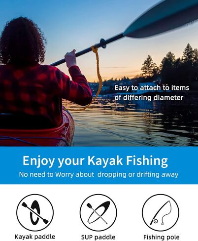 OCEANBROAD Kayak Paddle Leash Stretchable Strap Lanyard Rope for SUP Kayaking Boating Canoeing Fishing Pole Rod 5-7 Feet in Kuwait