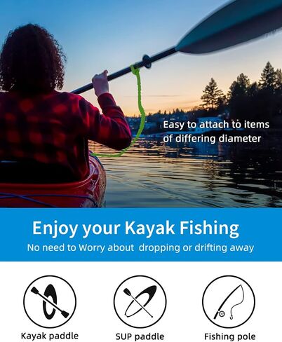 OCEANBROAD Kayak Paddle Leash Stretchable Strap Lanyard Rope for SUP Kayaking Boating Canoeing Fishing Pole Rod 5-7 Feet in Kuwait