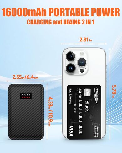 Battery Pack for Heated Vest Jacket Coat Pants and Heating Underwear, 5V2A Heated Clothing Replacement Battery Pack (Black, 5V2A USB Port 10000mAh) in Kuwait