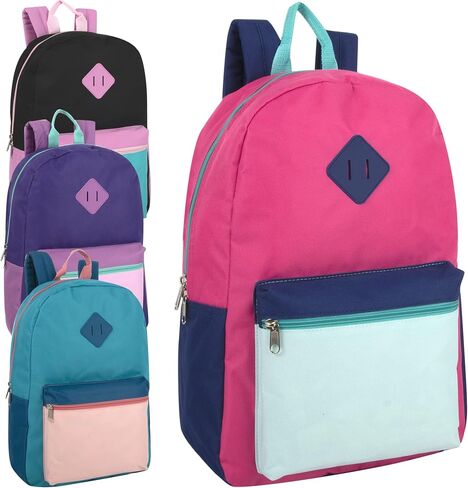 Trail maker Wholesale Two Tone Backpacks in Bulk 24 Pack for College, Homeless Adults for Nonprofit with Adjustable Padded Straps in Saudi Arabia