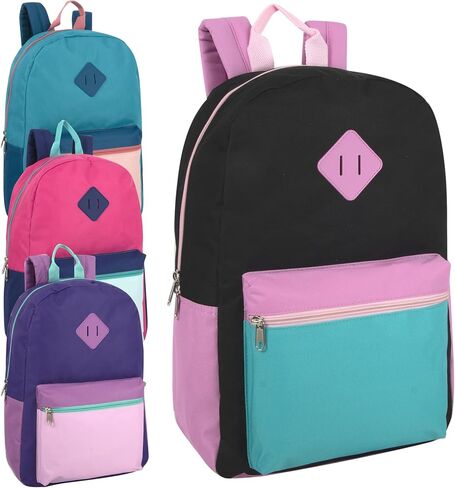 Trail maker Wholesale Two Tone Backpacks in Bulk 24 Pack for College, Homeless Adults for Nonprofit with Adjustable Padded Straps in Saudi Arabia
