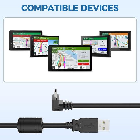 YQMAJIM for Garmin GPS Charger Cable,(6Ft 18AWG) Mini USB GPS Power Cord for Garmin Nuvi,90 Degree GPS Replacement Charging Wire,GPS Charger Cables for Garmin Drivesmart 65,Zumo XT,Dezl,Navigation in Saudi Arabia