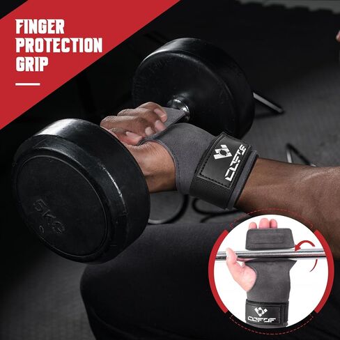 حزام معصم لرفع الأثقال، حزام معصم جلدي مزدوج الطبقات لرفع الأثقال ورفع الأثقال، خطافات معصم مبطنة بالنيوبرين قابلة للتعديل للرجال والنساء (زوج) in Kuwait