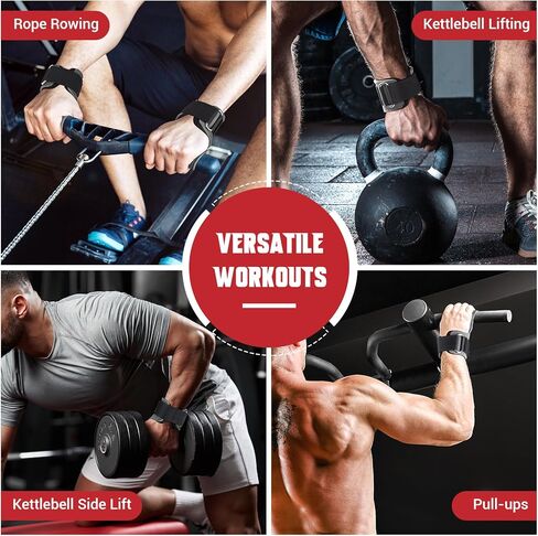 حزام معصم لرفع الأثقال، حزام معصم جلدي مزدوج الطبقات لرفع الأثقال ورفع الأثقال، خطافات معصم مبطنة بالنيوبرين قابلة للتعديل للرجال والنساء (زوج) in Kuwait