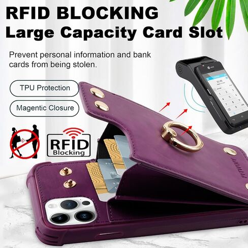 Wallet Case Compatible for iPhone SE 2022/2020,iPhone 7/8 with Card Holder,Shockproof Phone Cover Supports 360°Rotation Ring Stand and RFID Blocking for iPhone SE2/SE3/7/8,Blue Green in Saudi Arabia