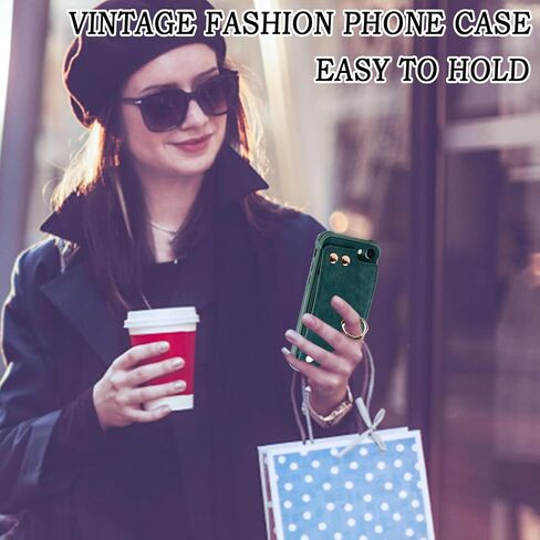 Wallet Case Compatible for iPhone SE 2022/2020,iPhone 7/8 with Card Holder,Shockproof Phone Cover Supports 360°Rotation Ring Stand and RFID Blocking for iPhone SE2/SE3/7/8,Blue Green in Saudi Arabia