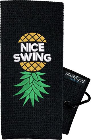 Wolf Golf Towels - Golfhub Golf Towel - Golf Accessories for Men - Golf Gifts for Men - Embroidered Funny Golf Towel in Kuwait