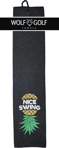 Wolf Golf Towels - Golfhub Golf Towel - Golf Accessories for Men - Golf Gifts for Men - Embroidered Funny Golf Towel in Kuwait