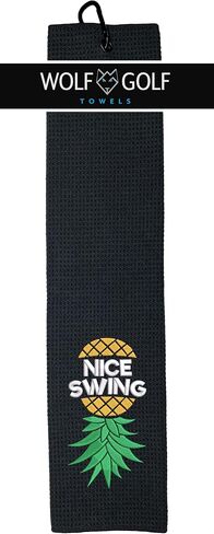 Wolf Golf Towels - Golfhub Golf Towel - Golf Accessories for Men - Golf Gifts for Men - Embroidered Funny Golf Towel in Kuwait