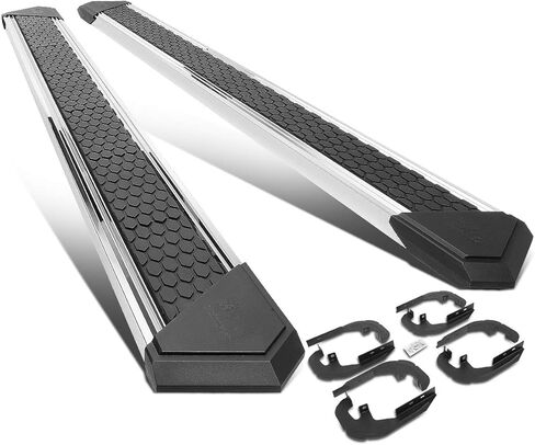 J2 Engineering J2-STEPB-ZTL-8260-SS 10 Inches Side Step Bar Running Boards Compatible with 07-19 Silverado/Sierra Extended Cab, Metallic/Black in Kuwait