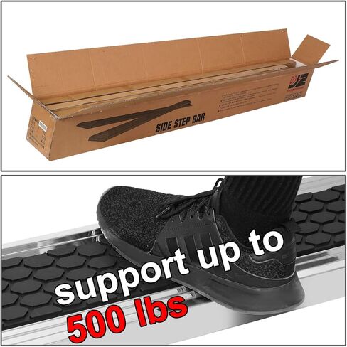 J2 Engineering J2-STEPB-ZTL-8260-SS 10 Inches Side Step Bar Running Boards Compatible with 07-19 Silverado/Sierra Extended Cab, Metallic/Black in Kuwait