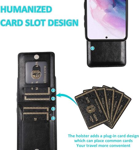 Phone Case for Samsung Galaxy S21 Plus Glaxay S21+ 5G with Tempered Glass Screen Protector and Credit Card Holder Wallet Cover Stand Leather Cell Gaxaly S21+5G S21plus 21S + S 21 21+ G5 Cases Blue in Kuwait