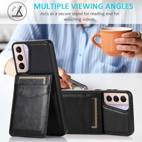 Phone Case for Samsung Galaxy S21 Plus Glaxay S21+ 5G with Tempered Glass Screen Protector and Credit Card Holder Wallet Cover Stand Leather Cell Gaxaly S21+5G S21plus 21S + S 21 21+ G5 Cases Blue in Kuwait