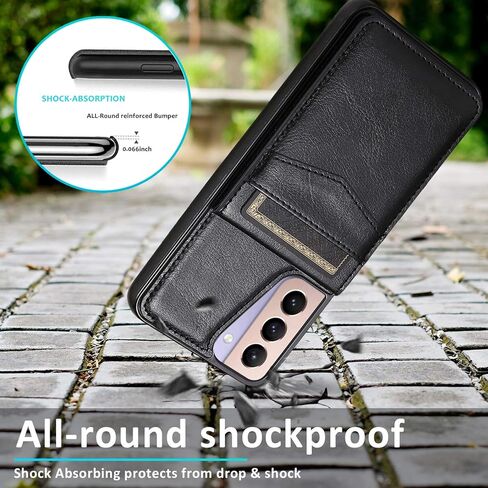 Phone Case for Samsung Galaxy S21 Plus Glaxay S21+ 5G with Tempered Glass Screen Protector and Credit Card Holder Wallet Cover Stand Leather Cell Gaxaly S21+5G S21plus 21S + S 21 21+ G5 Cases Blue in Kuwait
