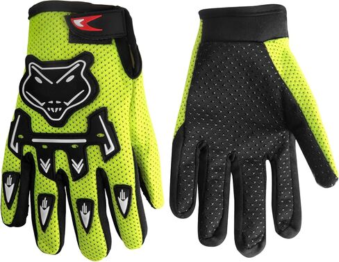 Kids Dirt Bike Gloves, Kids & Youth Power Sports Riding Gloves for Motorcycle, BMX, Mountain Bike, ATV, Full Finger Children Gloves for Outdoor Sports Cycling Camping Fishing in Kuwait