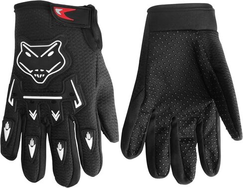 Kids Dirt Bike Gloves, Kids & Youth Power Sports Riding Gloves for Motorcycle, BMX, Mountain Bike, ATV, Full Finger Children Gloves for Outdoor Sports Cycling Camping Fishing in Kuwait