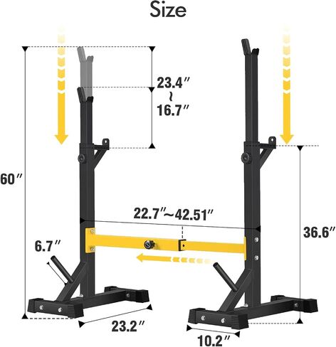 BangTong&Li Squat Rack Stand,Barbell Rack,Bench Press Rack Stand Home Gym Adjustable Weight Rack 550Lbs in Kuwait