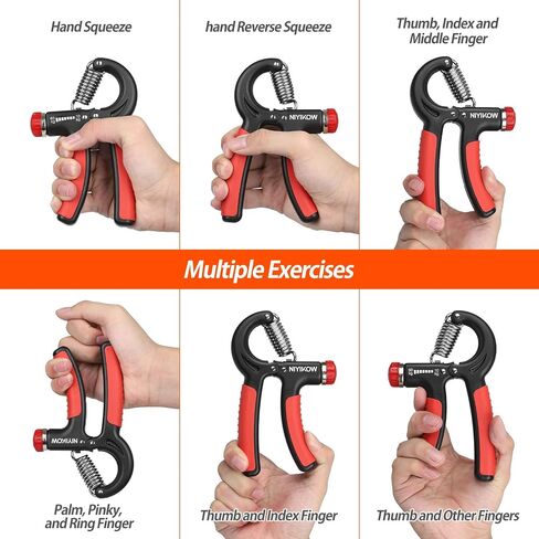 NIYIKOW Grip Strength Trainer, Hand Grip Strengthener, Adjustable Resistance 22-132Lbs (10-60kg), Forearm Strengthener, Perfect for Musicians Athletes in Kuwait