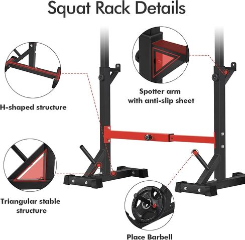 BangTong&Li Squat Rack Stand,Barbell Rack,Bench Press Rack Stand Home Gym Adjustable Weight Rack 550Lbs in Kuwait