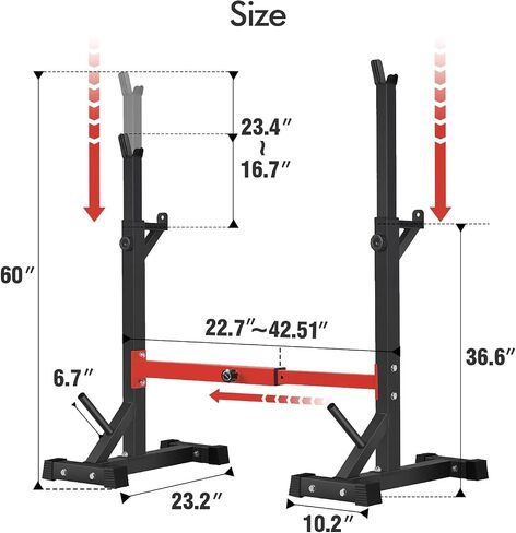 BangTong&Li Squat Rack Stand,Barbell Rack,Bench Press Rack Stand Home Gym Adjustable Weight Rack 550Lbs in Kuwait