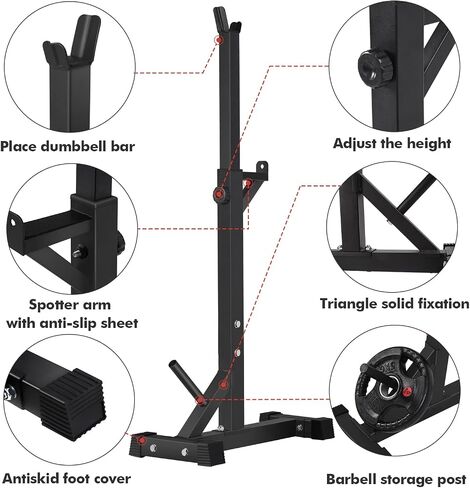 BangTong&Li Squat Rack Stand,Barbell Rack,Bench Press Rack Stand Home Gym Adjustable Weight Rack 550Lbs in Kuwait