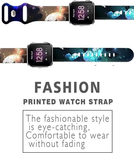Watch Bands Compatible for Versa 2/Versa, Soft Silicone Cute Fadeless Sport Strap Replacement for Women Men in Kuwait