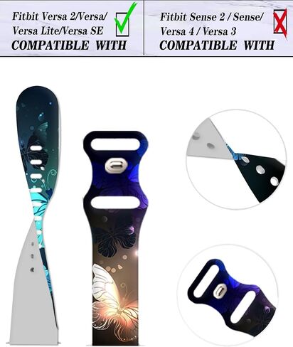Watch Bands Compatible for Versa 2/Versa, Soft Silicone Cute Fadeless Sport Strap Replacement for Women Men in Kuwait