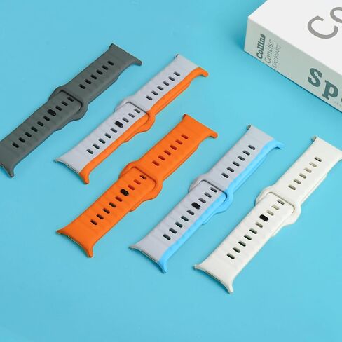 Sport Bands Compatible with Samsung Galaxy Watch Ultra Band 47mm,Soft Silicone Waterproof Strap for Galaxy Watch Ultra Breathable Bands Men Women (Gray/Orange, Galaxy Ultra 47mm) in Saudi Arabia