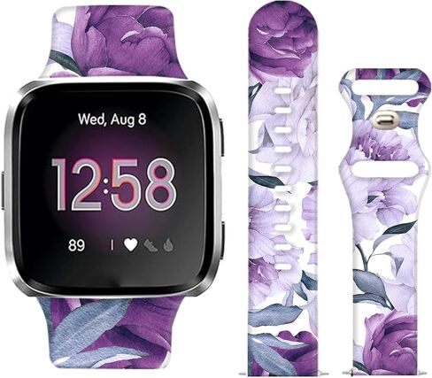 Watch Bands Compatible for Versa 2/Versa, Soft Silicone Cute Fadeless Sport Strap Replacement for Women Men in Kuwait
