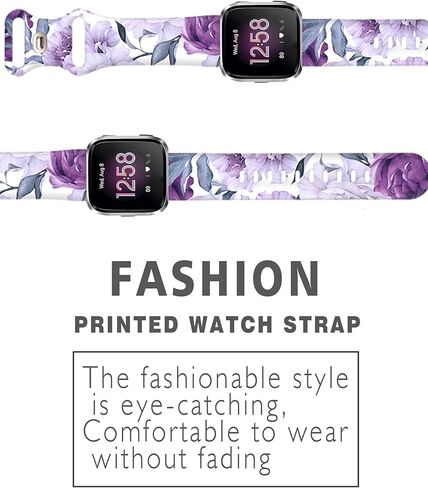 Watch Bands Compatible for Versa 2/Versa, Soft Silicone Cute Fadeless Sport Strap Replacement for Women Men in Kuwait