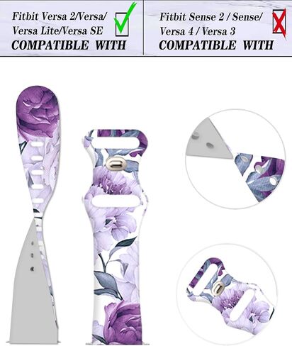 Watch Bands Compatible for Versa 2/Versa, Soft Silicone Cute Fadeless Sport Strap Replacement for Women Men in Kuwait