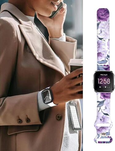 Watch Bands Compatible for Versa 2/Versa, Soft Silicone Cute Fadeless Sport Strap Replacement for Women Men in Kuwait