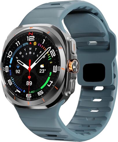 Sport Bands Compatible with Samsung Galaxy Watch Ultra Band 47mm,Soft Silicone Waterproof Strap for Galaxy Watch Ultra Breathable Bands Men Women (Gray/Orange, Galaxy Ultra 47mm) in Saudi Arabia