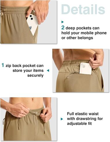 TBMPOY Mens Hiking Pants Lightweight Quick Dry 3 Pockets Travel Fishing Water-Resistant Athletic Workout Sweatpants in Saudi Arabia