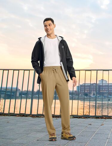 TBMPOY Mens Hiking Pants Lightweight Quick Dry 3 Pockets Travel Fishing Water-Resistant Athletic Workout Sweatpants in Saudi Arabia